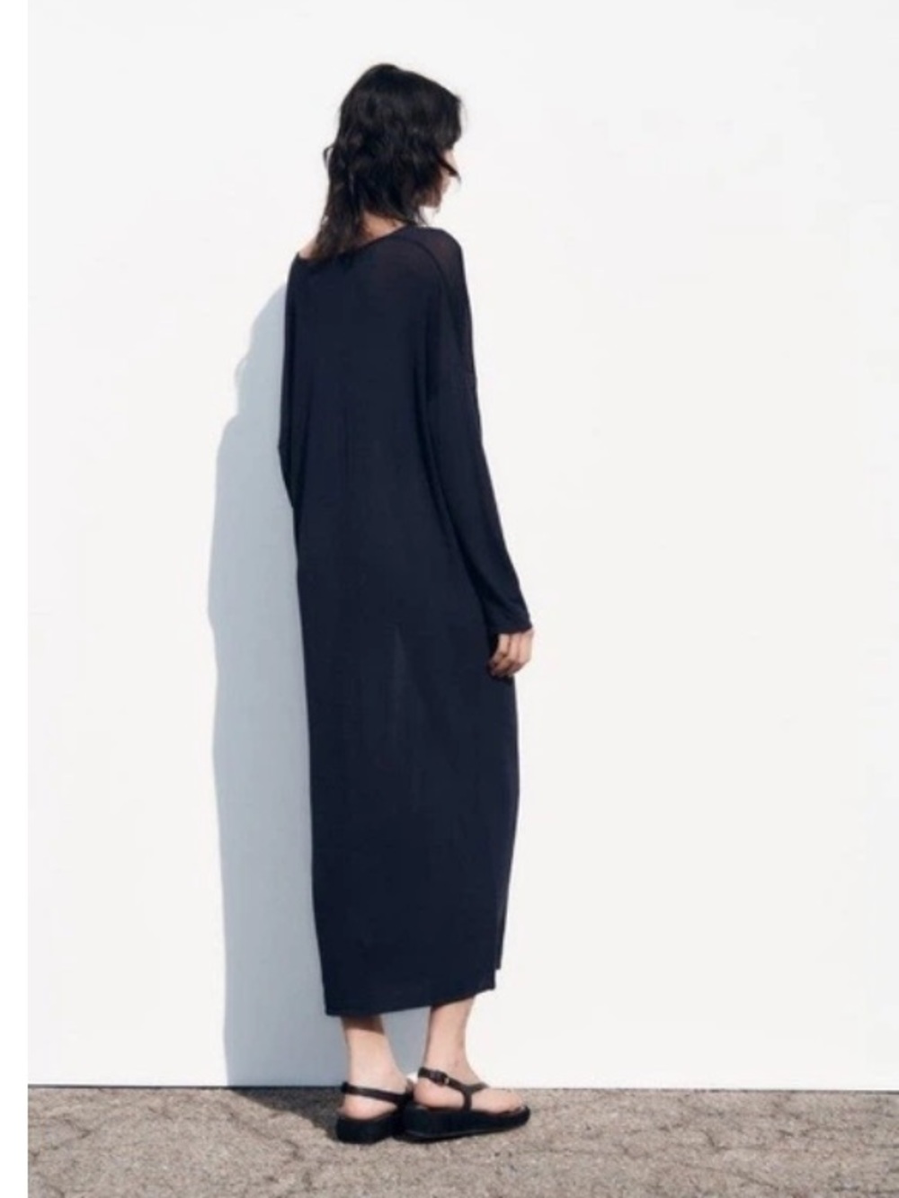 Zara V-Neck Straight Silhouette Knit Dress – Size L - Picture 8 of 14
